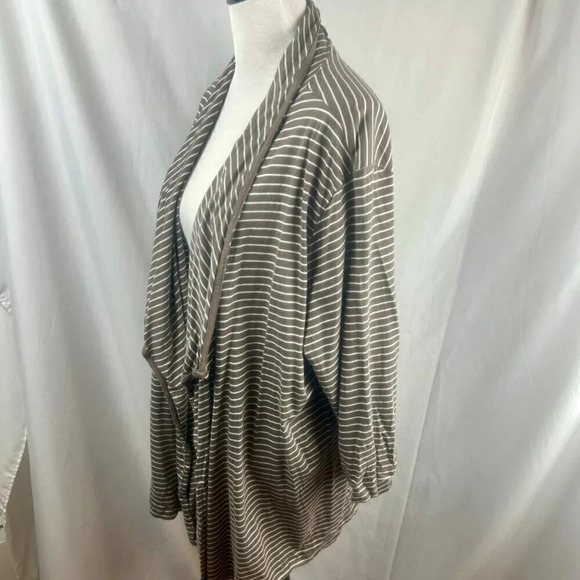 St John's Bay Open Cardigan Sweater Women Plus 3X Brown White Stripe Lightweight - Picture 4 of 6